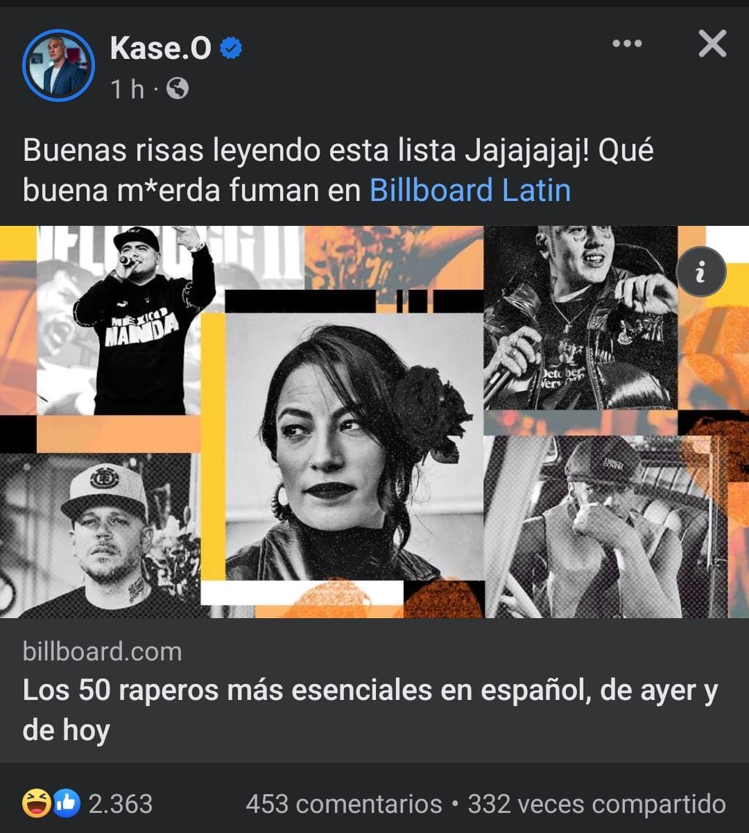 El rap español estalla contra la lista de Billboard de los 50 raperos más esenciales en español